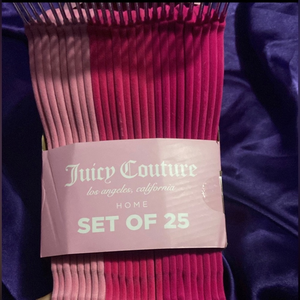 Juicy Couture Pink Velvet Hangers Set